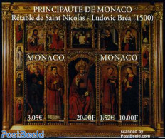 Monaco 2000 Brea Triptychon S/s, Mint NH, Religion - Religion - Saint Nicholas - Art - Paintings - Neufs