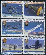 Marshall Islands 1987 Aviation History 3x2v [:], Mint NH, History - Transport - Various - World War II - Aircraft & Av.. - Guerre Mondiale (Seconde)