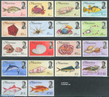 Mauritius 1969 Definitives, Marine Life 18v, Mint NH, Nature - Fish - Shells & Crustaceans - Crabs And Lobsters - Fishes
