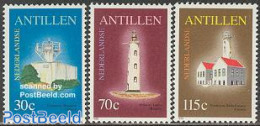 Netherlands Antilles 1991 Lighthouses 3v, Mint NH, Various - Lighthouses & Safety At Sea - Vuurtorens