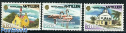 Netherlands Antilles 1999 Definitives 3v, Mint NH, Nature - Religion - Birds - Churches, Temples, Mosques, Synagogues - Eglises Et Cathédrales