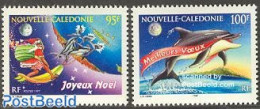 New Caledonia 1997 Christmas 2v, Mint NH, Nature - Religion - Sea Mammals - Christmas - Ongebruikt