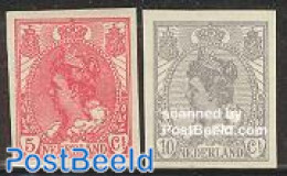 Netherlands 1923 Definitives 2v, Imperforated, Unused (hinged) - Ungebraucht