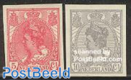 Netherlands 1923 Definitives 2v, Imperforated, Unused (hinged) - Nuovi