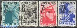 Netherlands 1932 Tourism, ANVV 4v, Unused (hinged), Nature - Various - Flowers & Plants - Mills (Wind & Water) - Touri.. - Unused Stamps