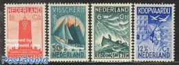 Netherlands 1933 Safety At Sea 4v, Unused (hinged), Nature - Transport - Various - Birds - Ships And Boats - Lighthous.. - Ungebraucht