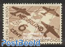 Netherlands 1935 National Air Fund 1v, Mint NH, Transport - Various - Aircraft & Aviation - Maps - Neufs