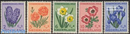 Netherlands 1953 Summer, Flowers 5v, Mint NH, Nature - Flowers & Plants - Nuevos