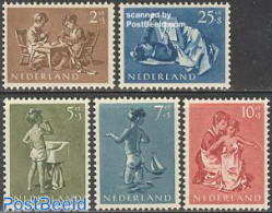 Netherlands 1954 Child Welfare 5v, Mint NH, Health - Transport - Various - Dentistry - Ships And Boats - Toys & Childr.. - Ongebruikt