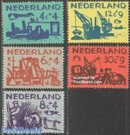 Netherlands 1959 Summer, Delta Works 5v, Mint NH, Nature - Transport - Water, Dams & Falls - Ships And Boats - Nuevos