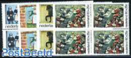 Netherlands 1975 Child Welfare 4v, Blocks Of 4 [+], Mint NH, Health - Nature - Food & Drink - Horses - Unused Stamps