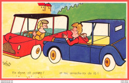 Cpsm Humour ± 1950 -  Va Donc, Eh Patate ! Et Toi, Arrache-toi De La ! # Automobiles M.D Série N°956 - Humour