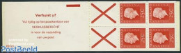 Netherlands 1971 4x25c Booklet, Phosphor, Text: Verhuist U? Vul Tij, Mint NH, Stamp Booklets - Ungebraucht