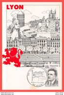 FRANCE-Carte Philatelique 1984 -66 ème FOIRE INTERNATIONALE DE LYON - Timbre Édouard Hériot - 1980-1989