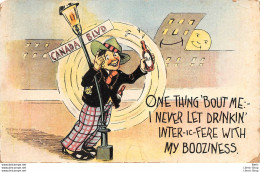 Comic Postcard 1945  ONE THING 'BOUT ME : - I NEVER LET DRINKIN' INTER-ic-FERE WITH MY BOOZINESS. " - Humor