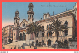 ALGER - CPA 1927 -  "Le Palais D'Hiver Avec Ses 2 Guérites Et La Cathédrale"  - Édit. ? - Alger