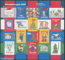 Netherlands 1999 Christmas 20v M/s, Mint NH, Nature - Religion - Sport - Cats - Dogs - Angels - Christmas - Skating - Neufs