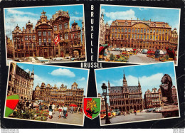 CPSM 1968 BRUXELLES BRUSSEL MULTIVUES # MONUMENTS # MARCHÉAUX FLEURS # AUTOMOBILES  - Mehransichten, Panoramakarten