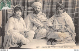 ALGERIE SCENES & TYPES Famille Arabe Portrait D'un Mari Et De Ses 2 épouses Polygamie  - Scenes