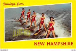 CROWN COLOR VIEWS, INC. GREETINGS FROM NEW HAMPSHIRE - Water Skiing Ski Nautique - 5 Pretty Women In Swimsuit - Water-skiing
