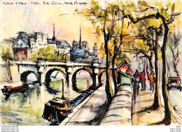 NOTRE-DAME ET LA SAINTE-CHAPELLE AQUARELLE MARIUS GIRARD - EDITIONS " C'EST PARIS" - 1961 - Notre-Dame De Paris