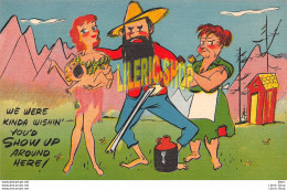 Vintage1940s Comic Linen Postcard Hillbillies We Were Kinda Wishin You'd Show Up Around Here! - Humour
