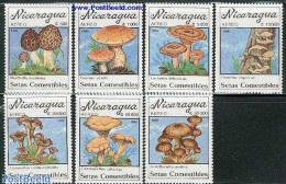 Nicaragua 1990 Mushrooms 7v, Mint NH, Nature - Mushrooms - Champignons