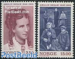 Norway 1996 Amalie Skram 2v, Mint NH, Art - Authors - Unused Stamps