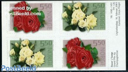 Norway 2003 Roses 4v From Booklet S-a, Mint NH, Nature - Flowers & Plants - Roses - Ongebruikt