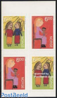 Norway 2004 Christmas 2x2v From Booklets S-a, Mint NH, Religion - Christmas - Art - Children Drawings - Nuevos