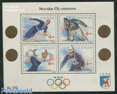 Norway 1991 Olympic Winter Winners S/s, Mint NH, Sport - Olympic Winter Games - Skating - Skiing - Unused Stamps