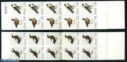Norway 1981 Birds 2 Booklets, Mint NH, Nature - Birds - Birds Of Prey - Stamp Booklets - Puffins - Nuevos