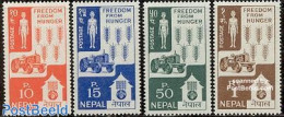 Nepal 1963 Freedom From Hunger 4v, Mint NH, Health - Various - Food & Drink - Freedom From Hunger 1963 - Agriculture - Food