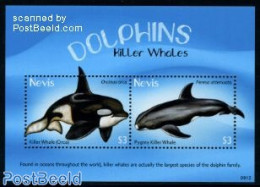 Nevis 2009 Dolphins 2v M/s, Mint NH, Nature - Sea Mammals - St.Kitts Y Nevis ( 1983-...)