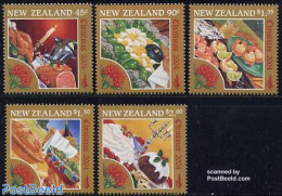 New Zealand 2004 Christmas 5v, Mint NH, Health - Religion - Food & Drink - Christmas - Nuevos