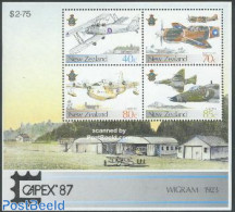 New Zealand 1987 Capex 87, Airforce S/s, Mint NH, Transport - Philately - Aircraft & Aviation - Ongebruikt