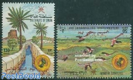 Oman 1987 Environment Day 2v, Mint NH, Nature - Birds - Environment - Flamingo - Protección Del Medio Ambiente Y Del Clima