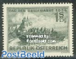 Austria 1954 Stamp Day 1v, Mint NH, Religion - Transport - Cloisters & Abbeys - Stamp Day - Ships And Boats - Ungebraucht