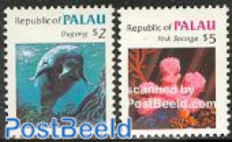 Palau 1984 Definitives 2v, Mint NH, Nature - Sea Mammals - Shells & Crustaceans - Marine Life