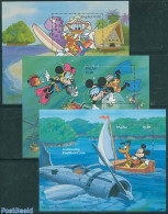 Palau 1994 Disney 3 S/s, Mint NH, Sport - Transport - Diving - Ships And Boats - Art - Disney - Buceo