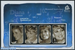 Palau 2007 Death Of Diana 4v M/s, Mint NH, History - Charles & Diana - Kings & Queens (Royalty) - Case Reali