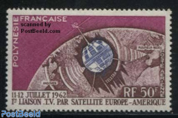 French Polynesia 1962 Telstar Satellite 1v, Mint NH, Science - Transport - Telecommunication - Space Exploration - Unused Stamps