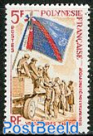 French Polynesia 1964 Pacific Batallion 1v, Mint NH, History - Flags - Militarism - Unused Stamps