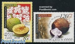 French Polynesia 1999 Fruits 2v, Mint NH, Nature - Fruit - Ongebruikt
