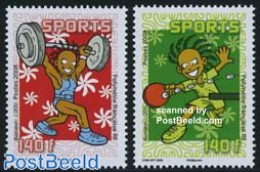 French Polynesia 2008 Sports, Cartoons 2v, Mint NH, Sport - Sport (other And Mixed) - Table Tennis - Weightlifting - A.. - Ongebruikt