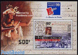French Polynesia 1999 Philexfrance S/s, Mint NH, Stamps On Stamps - Art - Handwriting And Autographs - Nuevos