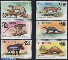 Philippines 1979 Mammals 6v, Mint NH, Nature - Animals (others & Mixed) - Cat Family - Monkeys - Reptiles - Philippinen