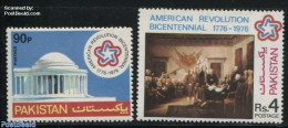 Pakistan 1976 American Bicentenary 2v, Mint NH, History - US Bicentenary - Art - Paintings - Pakistán