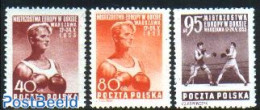 Poland 1953 European Boxing Championship 3v, Mint NH, History - Sport - Europa Hang-on Issues - Boxing - Sport (other .. - Neufs