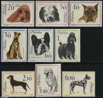 Poland 1963 Dogs 9v, Mint NH, Nature - Dogs - Unused Stamps